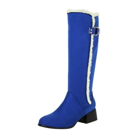 

Boots Clearance Juebong Women Boots Zip Snow Boots Velvet Cotton Boots Warm Solid Cotton Shoes Mid Heel Mid-Calf Boots