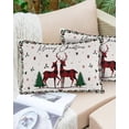 thumbnail image 6 of Red Plaid Elk Merry Christmas Throw Pillow Cover,Rustic Winter Snowflake Rectangle Decorative Pillow Case Protector Soft Cushion Cover Lumbar Pillowcase for Couch Sofa Bedroom Car Decor 12x20 Inch, 6 of 8