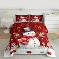 thumbnail image 2 of Homewish Kawaii Red Snowman 2pcs Bedding Comforter Set for Teens Boys Girls,Merry Christmas Twin Comforter Sets,Xmas Snowflake Breathable Bedding Set,Super Cozy Room Decor,Reversible, 2 of 8
