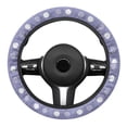 thumbnail image 2 of Yuyamidu Purple Polka Dots Steering Wheel Cover for Most Sedans Cars Winter Steering Wheel Case Soft Flannel Auto Accessories Non-Slip Steering Wheel Protector, 2 of 7
