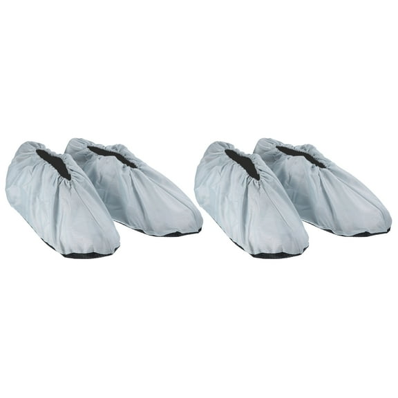 Uxcell Reusable Shoe Covers, Washable Thickened Boot Shoe Covers Non-Slip Shoe Protectors Covers, Light Grey 2 Pair