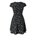 thumbnail image 4 of Babysbule Summer Dresses for Women Ladies V-Neck Half Sleeve Floral Print Mini Dress Skirts, 4 of 8