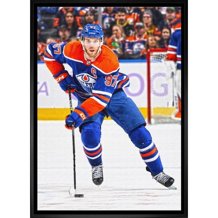 Connor McDavid Framed 20x29 Canvas Oilers Action-V