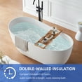 thumbnail image 3 of Cpingao 55" Solid Surface Oval Freestanding Bathtub, Modern Stone Resin Stand Alone Soaking Tub with Overflow and Pop Up Drain, One-Piece Molding Matte White 8828-1400, 3 of 6