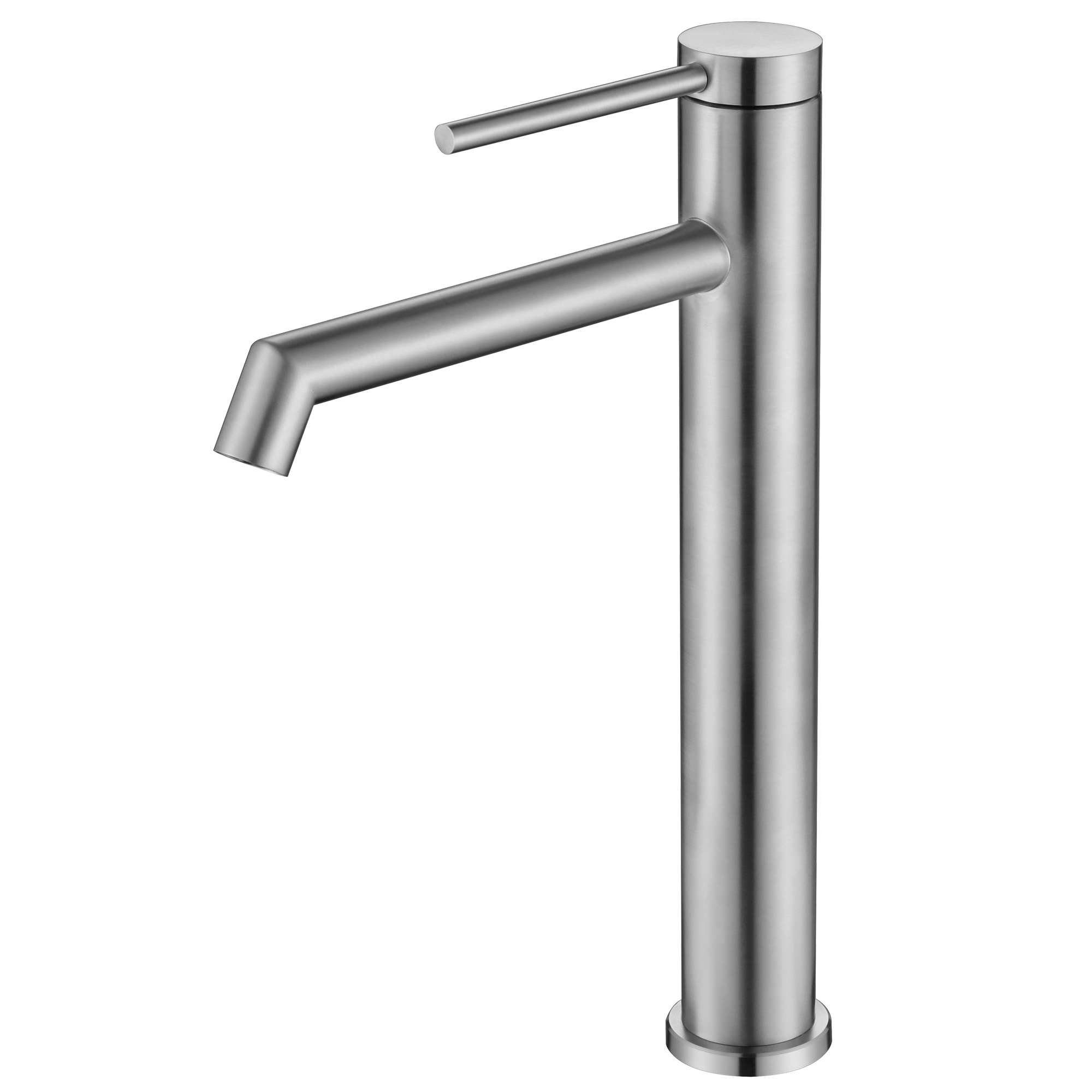 UMANYI Tall Bathroom Vessel Sink Faucets for Sink 1 Hole Single Hole Single Handle Stainless Steel Brushed Nickel Vanity Vessel Faucet with Lines
