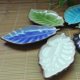 thumbnail image 3 of Soporte de cuchara de porcelana para encimera de cocina, 7 pulgadas, 2 piezas de soporte de cuchara de cerámica con forma de hoja azul, utensilios de cocina, decoración y accesorios de cocina de, 3 of 5