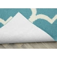 thumbnail image 3 of Garland Rug Quatrefoil Polypropylene Teal/Ivory Indoor Area Rug, 5' x 7', 3 of 5