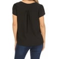 thumbnail image 3 of Women's Casual Petal Sleeve Blouse with Ribbon Tie and Keyhole Neckline, 3 of 6