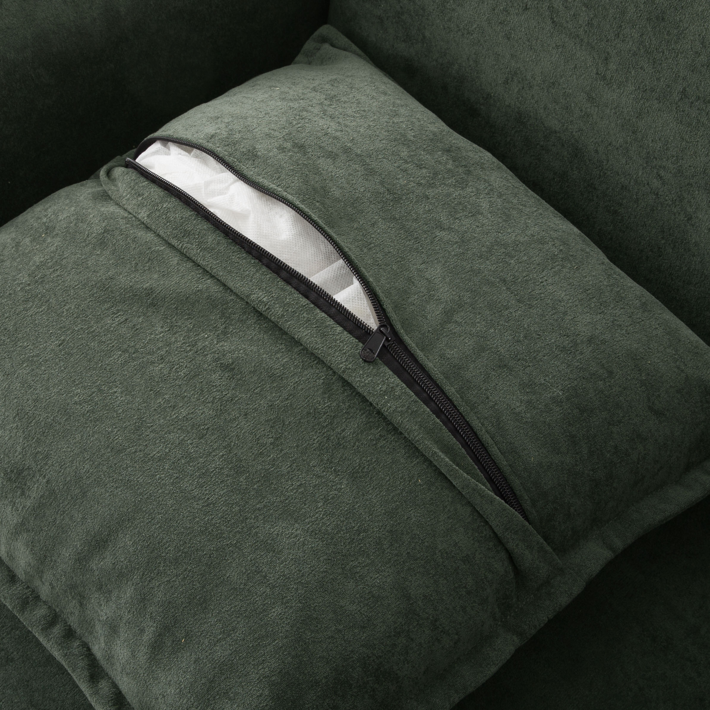 Gewnee Modern Accent Chair,32 Inch Curved Armrest Fabric Chair with Pillow,Lounge Chair for Living Room,Bedroom,Office,Green