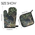 thumbnail image 2 of Yayeee Oven Mitts and Pot Holder Set of 2 Heat Resistant Kitchen Gloves Baking Hot Pad, Green Forest Scene, 2 of 5