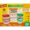 Glad Fall Harvest Collection Matchware Value Food Storage Containers, 20 Piece