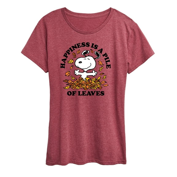 Peanuts - Happiness Is A Pile Of Leaves - Women's Short Sleeve Graphic T-Shirt