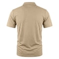 thumbnail image 6 of LEKWK Golf Shirt for Men Short Sleeve Collared Shirt with Zipper Chest Pocket Casual Textured Knit Lightweight Breathable Summer Activewear Khaki XXL, 6 of 6