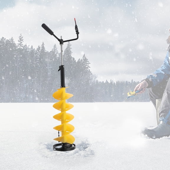 Universal Cordless Ice Drill Auger W/ 8" Scoop Chipper Drill Adapter For Fishing