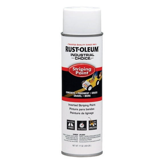 Rust-Oleum 1691838 Industrial Choice Striping Spray Paint, White, 17-oz. Inverted - Quantity 1