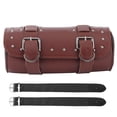 thumbnail image 2 of Motorcycle Bag PU Leather Saddlebag Roll Luggage Motor Replacement Universal Lightweight, 2 of 7