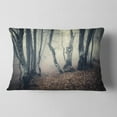 thumbnail image 2 of Designart Mystical Yellow Fog in Fall Forest - Landscape Photography Throw Pillow - 12x20, 2 of 5