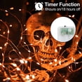 thumbnail image 2 of Halloween Decorations Orange String Lights with Timer  2Pack Total 100LED 32.8Ft Indoor Fairy Lights Battery Operated Copper Wire, 2 of 6