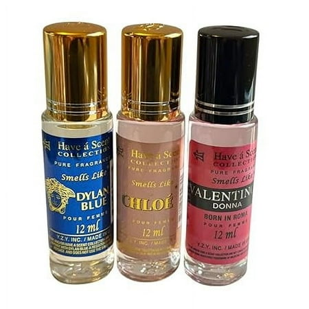 Assorted Women's Roll-On Perfume Oil Set - 3-Pack Scents, Long-Lasting & Perfect for Everyday Wear