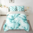 thumbnail image 3 of Homewish Aqua Purple Marbling Twin Bedding Sets 7-Piece for Women, Chic Abstract Ombre Bedding Comforter Set, Fashion Artwork Style Reversible Sheet Sets, Lightweight Room Decor, 3 of 8