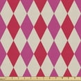 thumbnail image 1 of Geometric Rhombus Upholstery Fabric by the Yard, Polygonal Grid of Diamond Shapes in Warm Colors, Decorative Fabric for DIY and Home Accents, 5 Yards, Magenta Beige by Ambesonne, 1 of 4