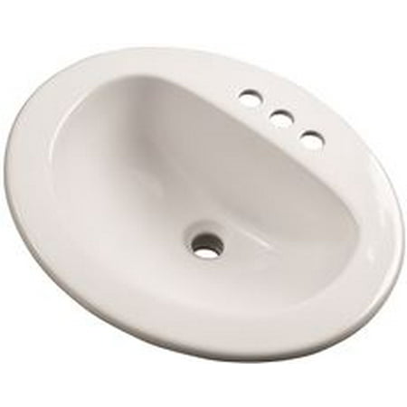 Wall Lavatory Sink Gerber Maxwell Oval, 21 In. X 17-7/8 In., 4 In. Center To Center Drop-In Lavatory Sink, White ()