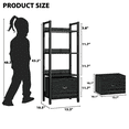 thumbnail image 4 of Satifur 4 Tier Ladder Bookcase with Removable Drawer Tall Standing Bookshelf,Black Oak, 4 of 6