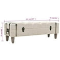 thumbnail image 2 of vidaXL Storage Bench 43.7" Cream Solid Wood Fir&Fabric, 2 of 12