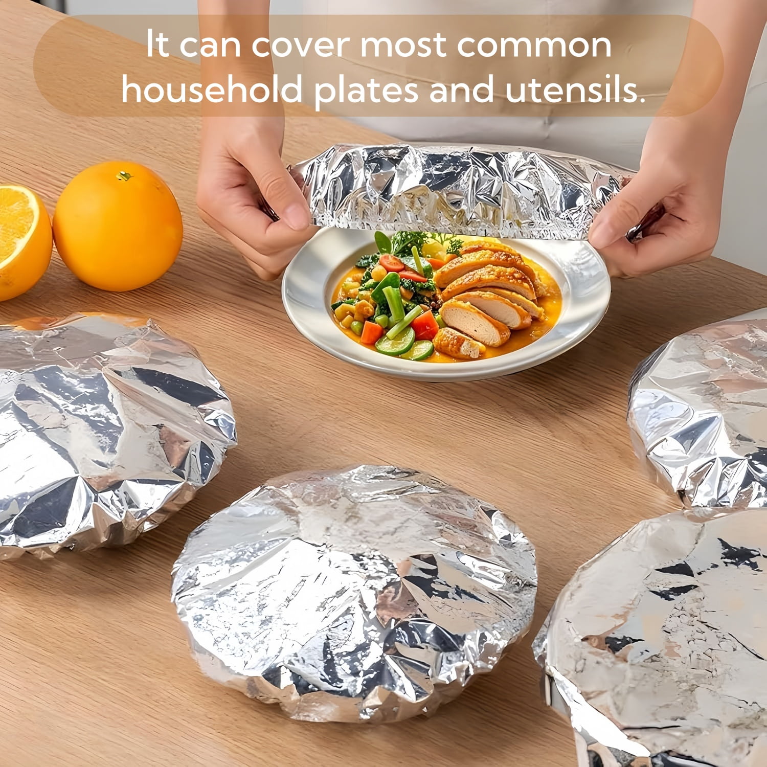 80Pcs Reusable Aluminum Foil Bowl Covers – Elastic Food Covers for Bread Proofing, Heat-Resistant, Food Storage, Kitchen and Outdoor Use, 8-13 Inch Diameter, 2 Sizes