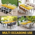 thumbnail image 5 of Yellow Ombre Table Cloths for 4 Foot Rectangle Tables, Modern Abstract Art Abstract Patio Waterproof Elastic Fitted Tablecloths, Washable Rectangular Table Cover for Camping, 5 of 8