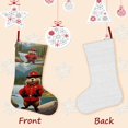 thumbnail image 3 of Castor Tema: Calcetines de Navidad, fino lino blanco para colgar en escaleras y chimenea, decoración navideña para el hogar, regalo de Navidad. 45cm × 32cm, 3 of 5