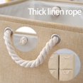 thumbnail image 4 of Fiudx Ofertas relámpago del día, solo en línea Cesta de almacenamiento de lino Cesta de ropa sucia plegable Cesta de almacenamiento portátil de gran capacidad para el hogar, 4 of 6