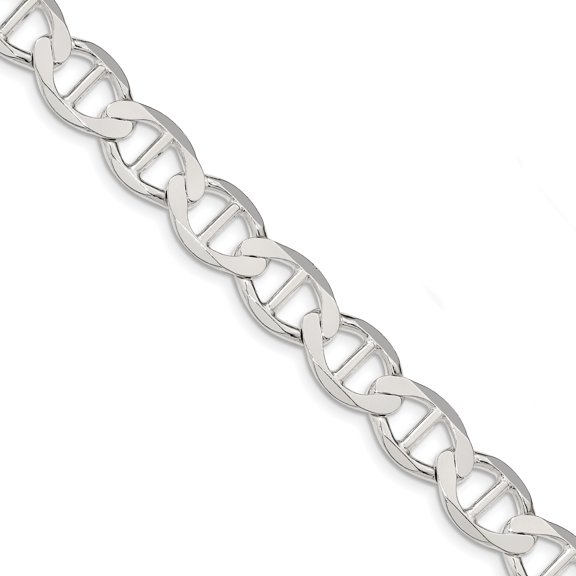 Primal Silver Sterling Silver 12.3mm Polished Flat Anchor Chain Bracelet
