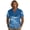 Blue Mountains and Water, variant on Xixirimido Red Tie-dye Print Men's Relaxed Fit Linen Shirt, Cuban Collar Short Sleeve Breathable Casual Summer Vacation Shirt, Large