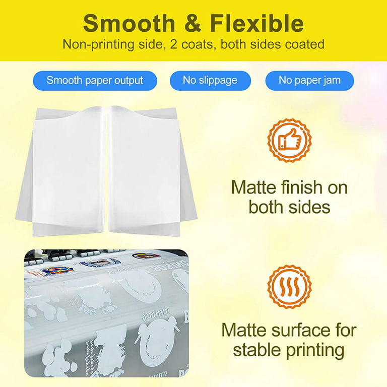 Yamation DTF Glitter Transfer Film: 8.5 x 11inch 15 Sheets PET Paper  Glossy Clear Cold Peel Direct to Film Transfer Paper for Tshirt