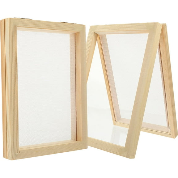 Greenadscape 2Pcs Paper Making Screens Rectangular Khaki for Diy Projects and Educational Activities