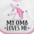 thumbnail image 4 of Inktastic My Oma Loves Me Girl Unicorn Girls Baby Bib, 4 of 4