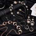 thumbnail image 4 of 10Pcs Moon Headband Set Include Golden Star Sun Tiaras Headband Bracelets Rings Necklace Chain Belt Earrings Stars and Moon Hair Clips DIY, 4 of 5