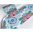thumbnail image 3 of Floral Design Bed Runner Set, Dreamy Illustration of Symmetric Leafy Patterns with Squares Art, Decorative Bedding Scarf & a Pillow Sham for Hotels Homes, Twin, Sea Blue Teal Pale Pink, by Ambesonne, 3 of 3