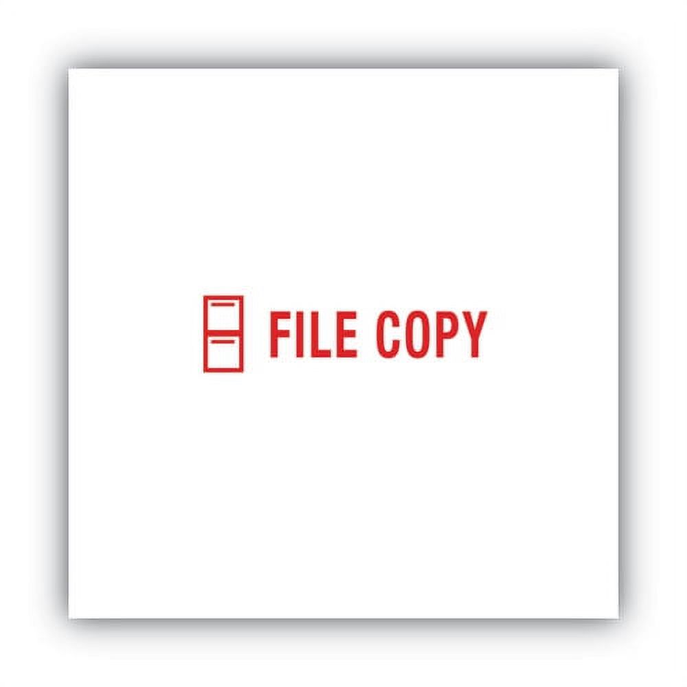 Pre-Inked Shutter Stamp, Red, File Copy, 1 5/8 X 1/2 | Bundle of 5 Each