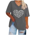 thumbnail image 1 of Camisetas Casuales de las Mujeres con Cuello en V Grande de la Calabaza de Acción de Gracias de Manga Corta, Base de Verano de Color Sólido para el Uso Diario, 1 of 4