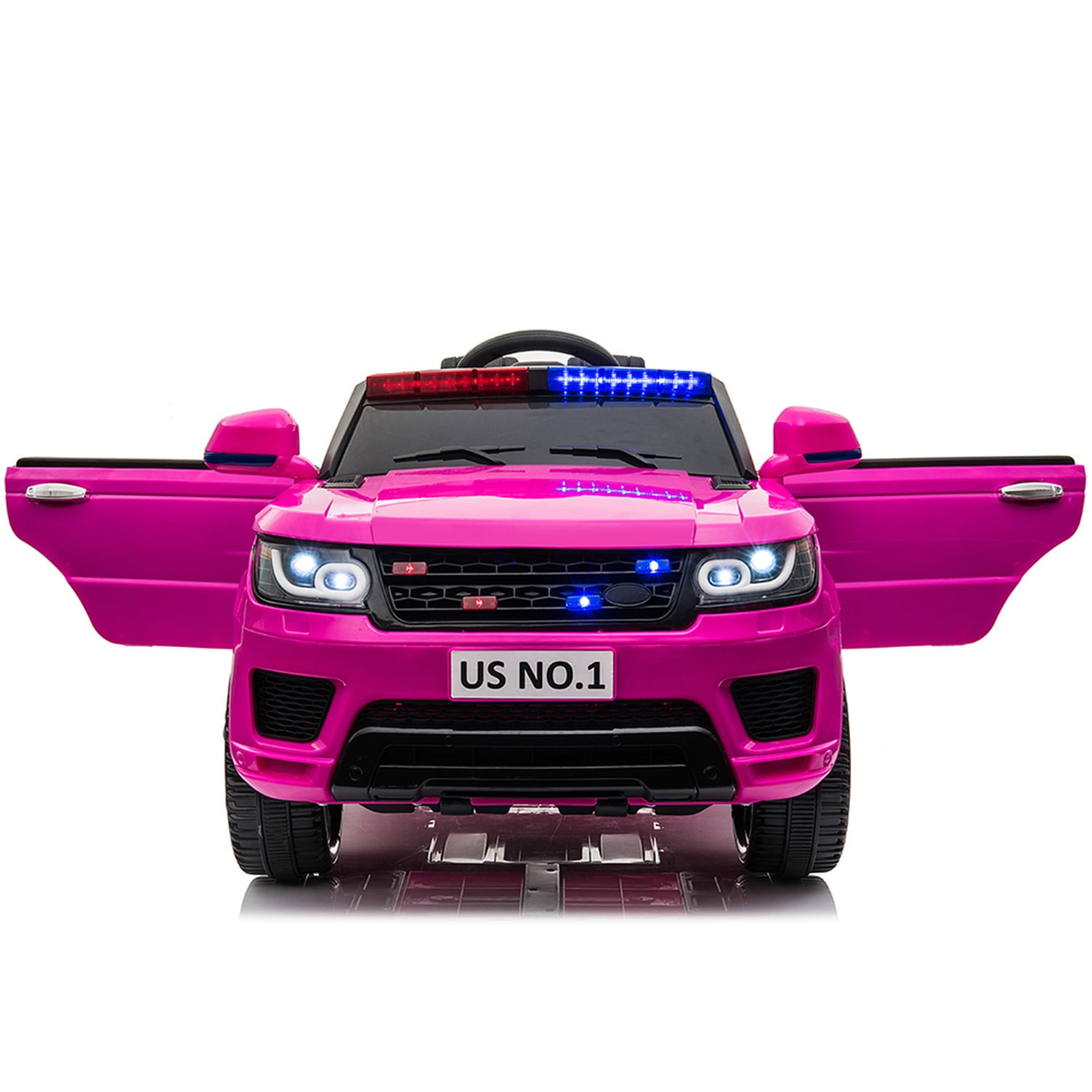 12V Children Police SUV, Kids Ride On Car with Remote Control, Siren Sounds LED Lights, Pink 12V Children Police SUV, Kids Ride On Car with Remote Control, Siren Sounds LED Lights, Pink