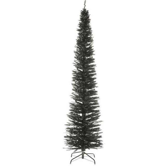 National Tree TT33-704-90 9 ft. Tinsel Tree With Metal Stand, Black