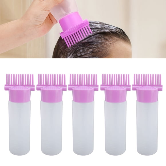5Pcs Hair Oil Applicator, Root Comb Applicator, Hair Dye Oil Bottle Brush with Graduated Scale for Barber Shop for Dispensing Shampoos, Conditioners, Essential Oils