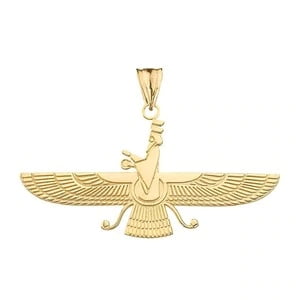 FARAVAHAR PENDANT NECKLACE IN YELLOW GOLD : 10K Pendant with 22" chain
