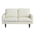 thumbnail image 3 of Faux leather 58'' Square Arm Loveseat Brown, 3 of 5