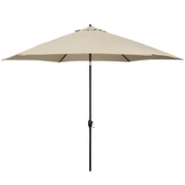 Astella 11 ft shade essentials market crank-open tilt patio umbrella in polyester beige