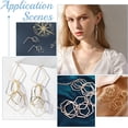 thumbnail image 2 of 6 estilos de dijes para aretes, 60 piezas, oro de 14 quilates, bisel abierto, conector de latón, anillo de unión para collares, accesorios para bisutería, dorado y plateado, 2 of 5