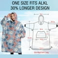 thumbnail image 4 of Oversized Wearable Blanket Hoodie,Blue Baseballs and USA Flags Pattern Sherpa Blanket Hoodie with Super Pockets,Super Warm Fuzzy Pullover for Women & Men, 4 of 6