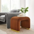 thumbnail image 2 of Accent Stool Chair Ottoman, Brown, Velvet, Living Kitchen Cafe Bistro Hospitality Restaurant, Modern Contemporary Boutique HB36442, 2 of 10